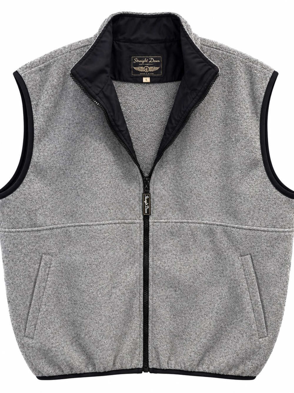 Straight Down Polartec Gray Full Zip Fleece Vest Men’s Large USA